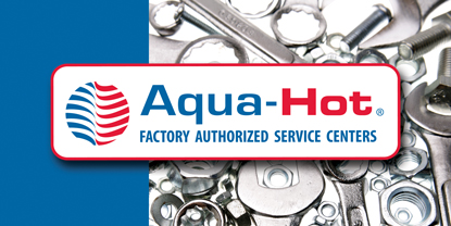 The sign for over 150 Aqua-Hot Factory Authorized Service Centers around North America